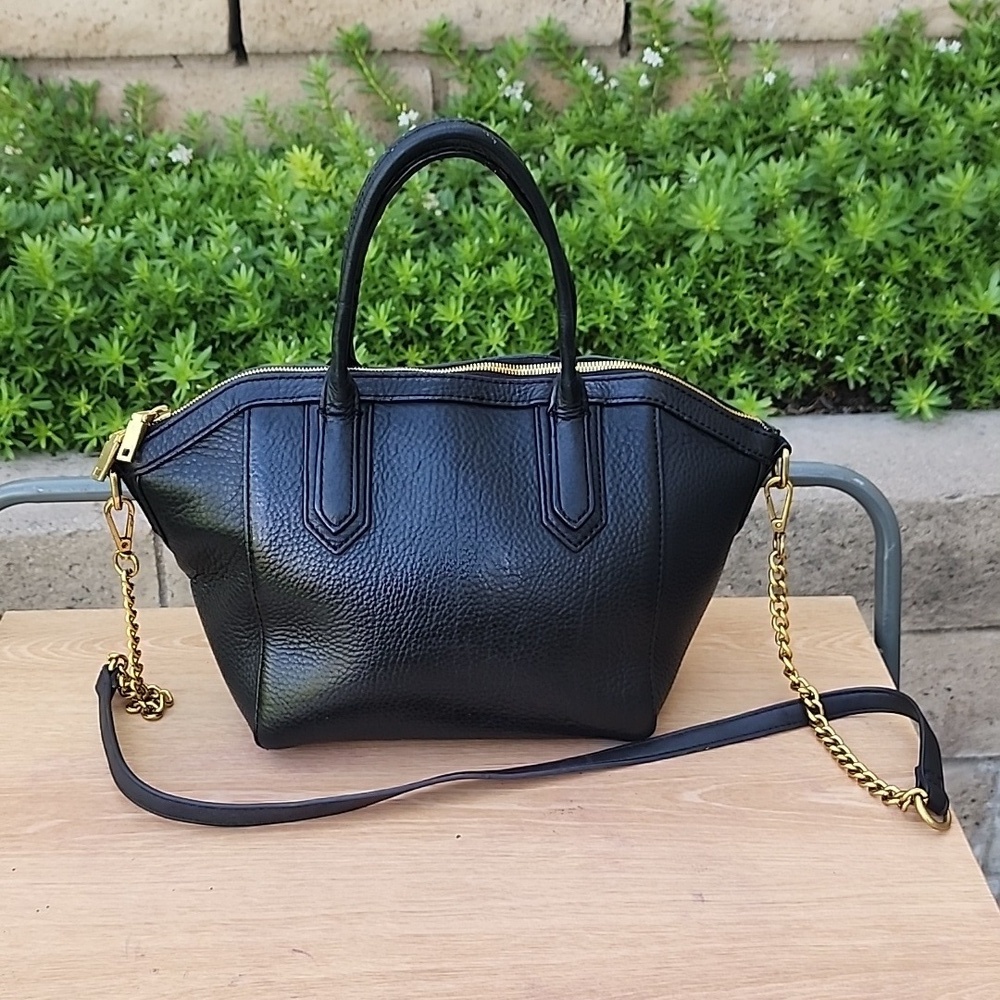 J.CREW Black Pebbled Leather Tartine Mini-Satchel